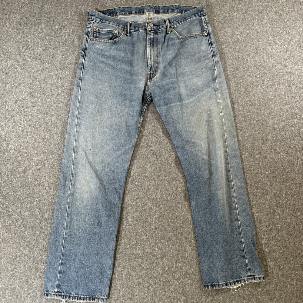 Levi's 505 Regular Fit Jeans Men's 38x32 Blue‎ Denim Straight Leg Pants